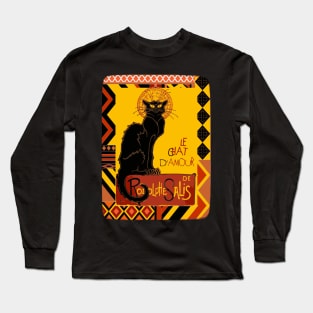 Le Chat Noir D'Amour With Ethnic Border Long Sleeve T-Shirt